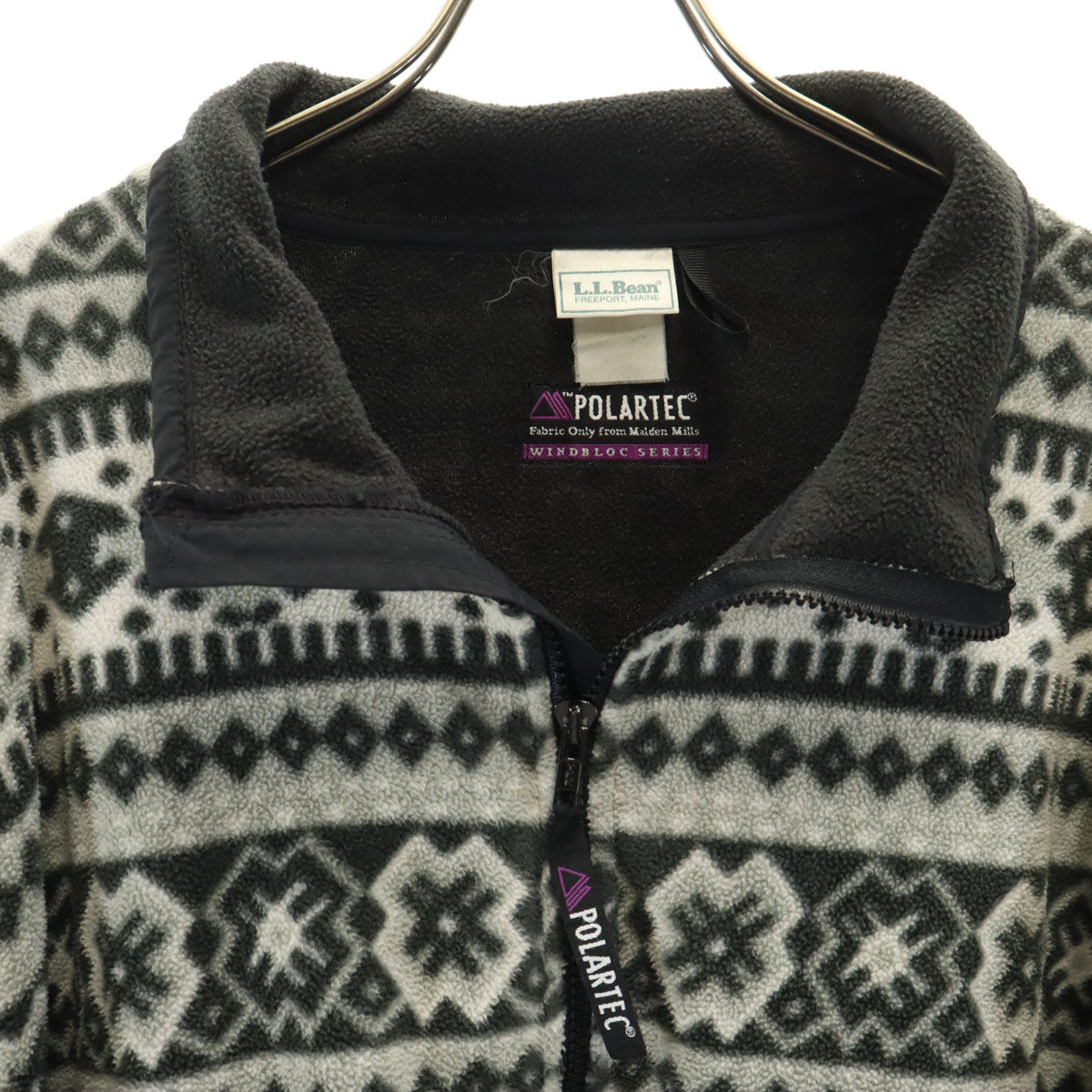 L.L.Bean エルエルビーン 80s 90s オールド 総柄 フリースジャケット グレー アウトドア メンズ