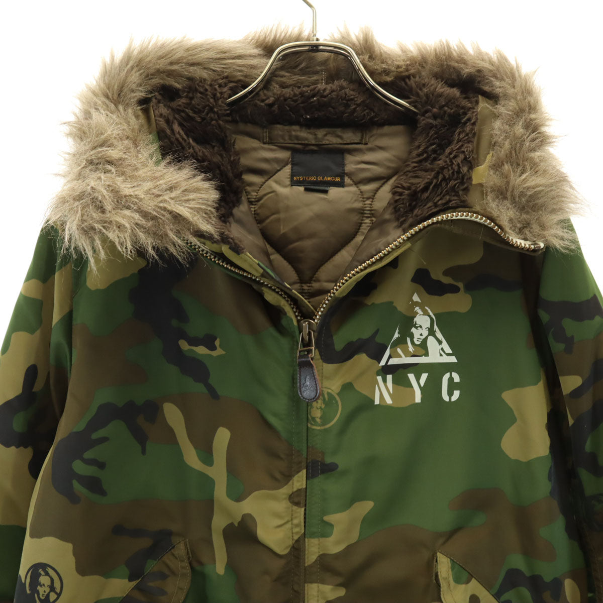 HYSTERIC GLAMOUR ヒステリックグラマー 日本製 カモフラ 中綿ジャケット M カーキ メンズ