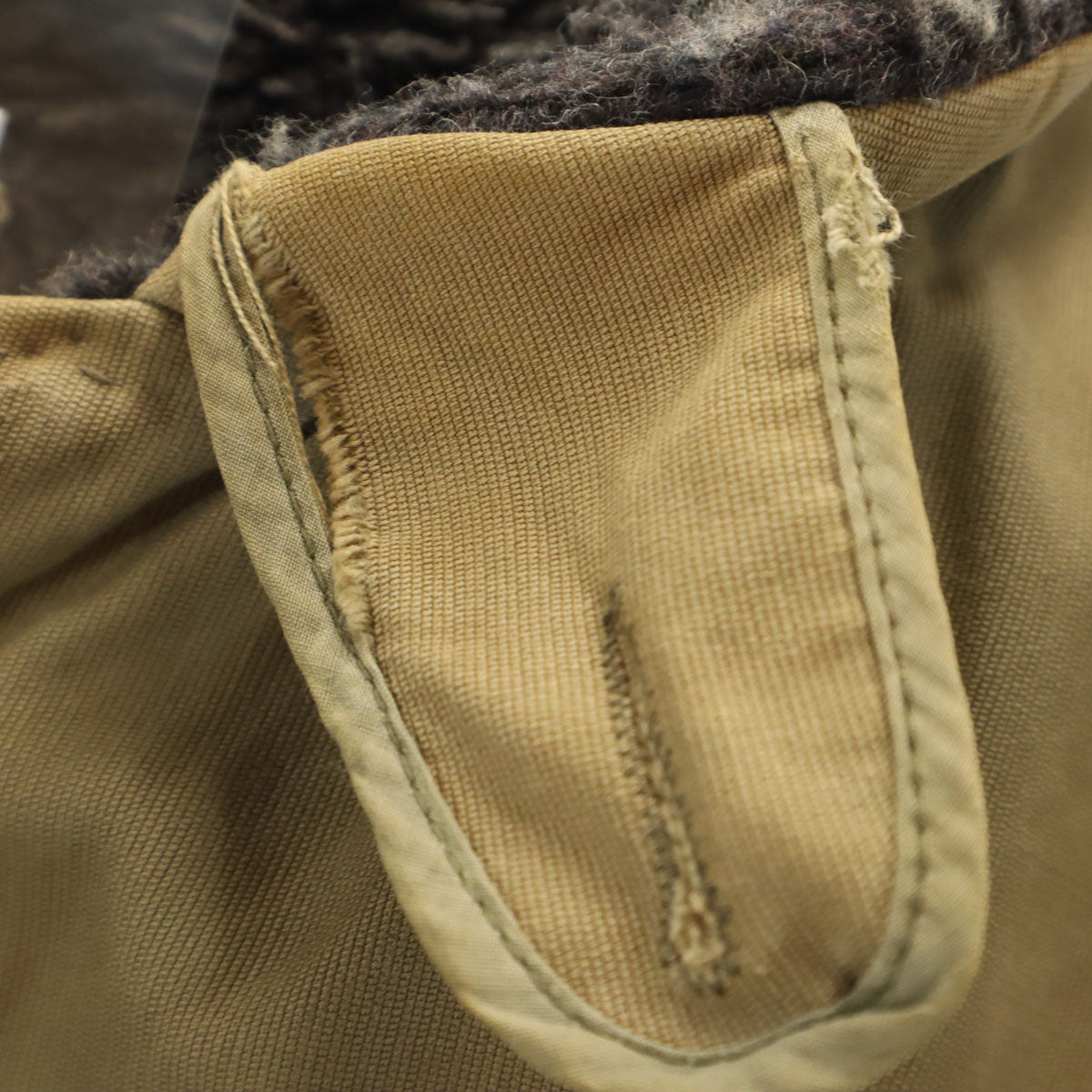 60s ヴィンテージ ミリタリー デッキ ジャケット ベージュ系 EMARジップ 裏ボア メンズ