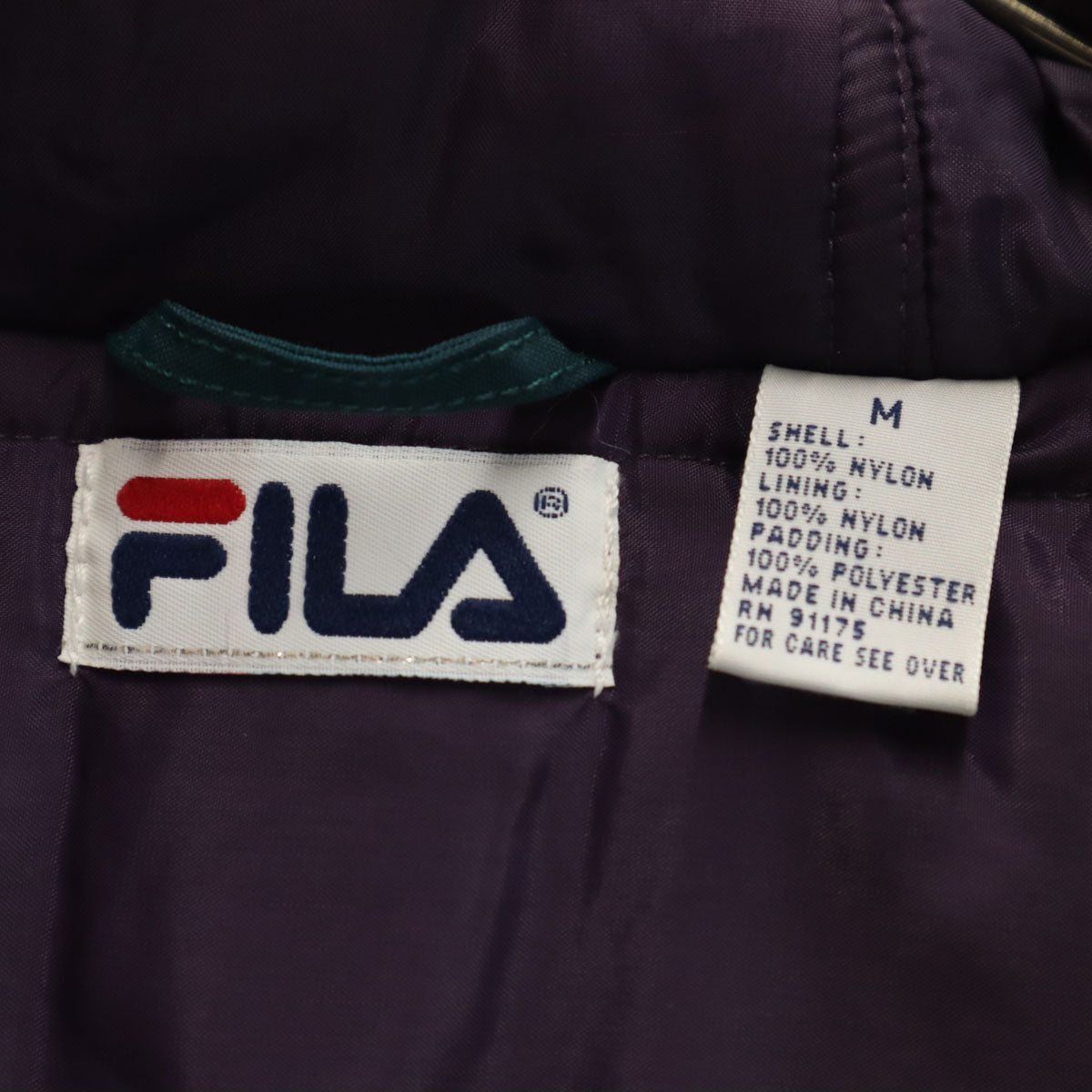 FILA フィラ 90s オールド 中綿ジャケット M 深緑 メンズ