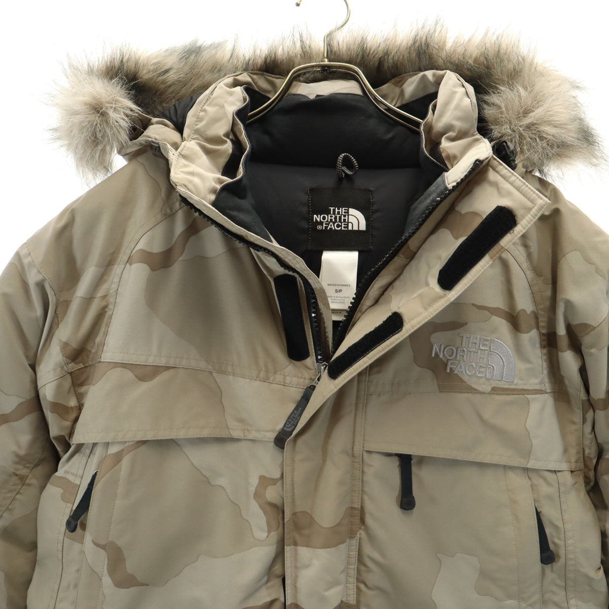 THE NORTH FACE ノースフェイス カモフラ柄 マクマード ダウンパーカー S グレージュ ND00492 アウトドア フィルパワー550 メンズ