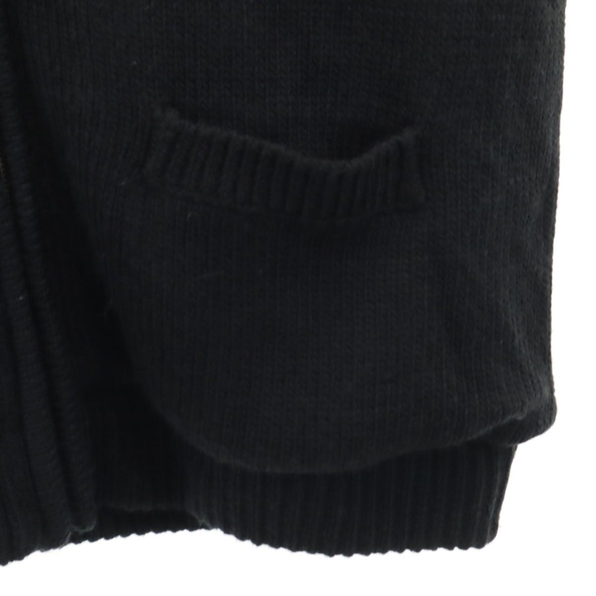 VANSON Cottons バンソンコットンズ バックスカル ニットジャケット XL ブラック 裏フェイクファー メンズ