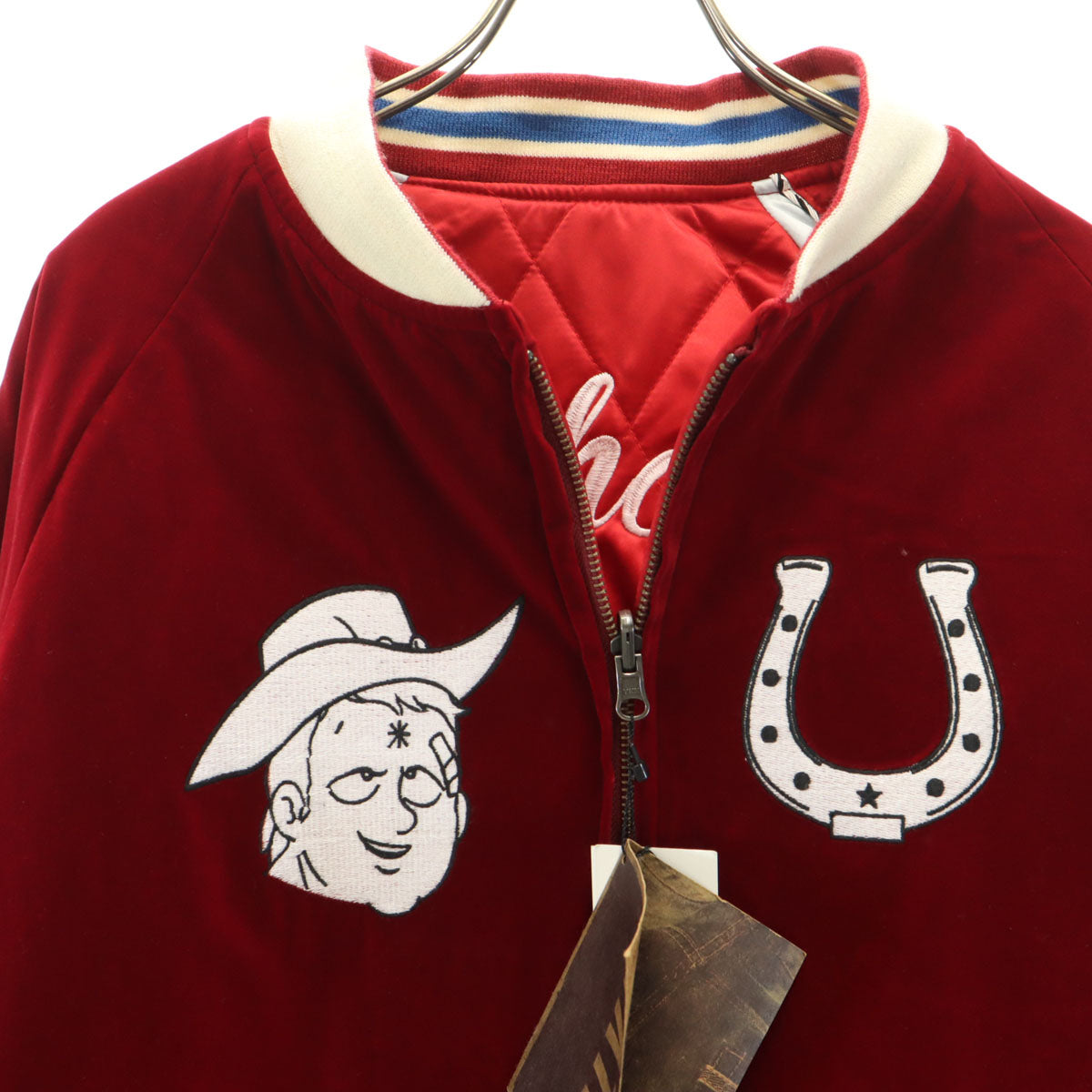 未使用 BILLVAN ビルバン キン肉マン コラボ テリーマン ジェロニモ リバーシブル スカジャン 42 レッド メンズ