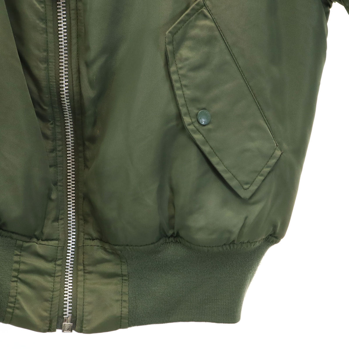 AVIREX アヴィレックス バックロゴ MA-1 フライトジャケット M カーキ 中綿 メンズ