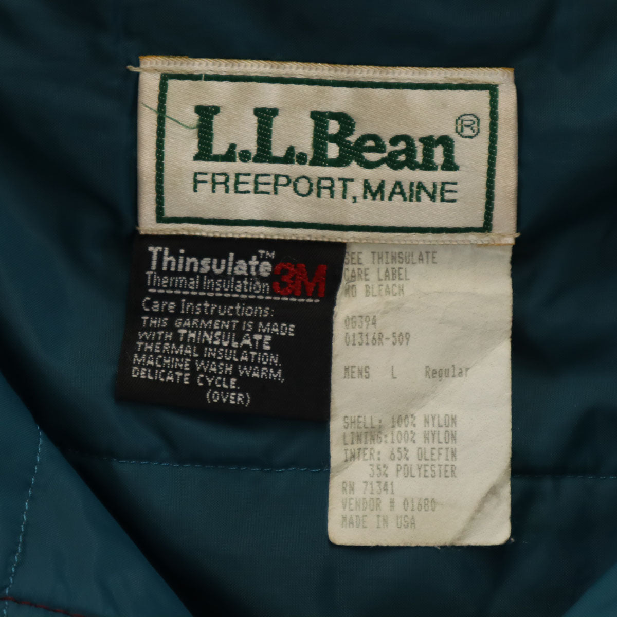 L.L.Bean エルエルビーン 90s USA製 オールド アノラックパーカー L レッド系 アウトドア 中綿 メンズ