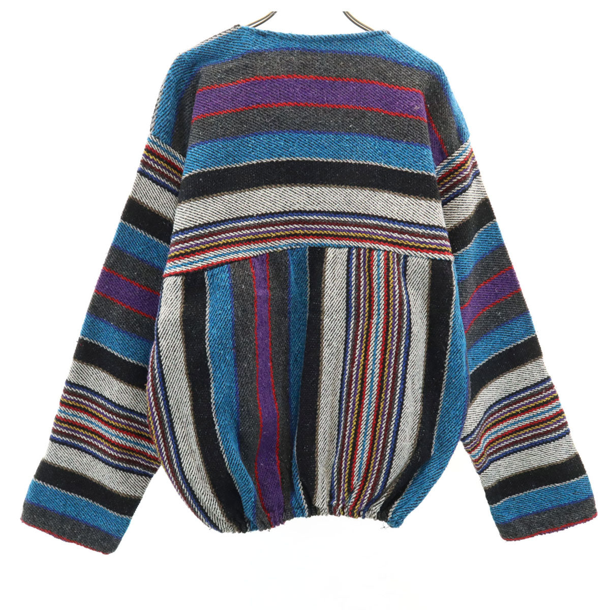 80s 90s オールド 長袖 メキシカン パーカー ブルー系 プルオーバー メンズ