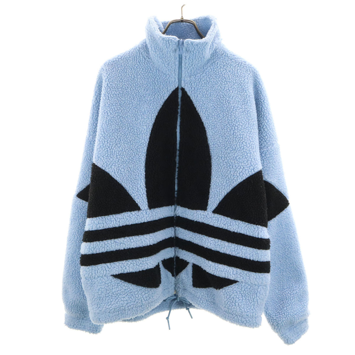adidas アディダス トレフォイルロゴ フリースジャケット L ブルー系 メンズ