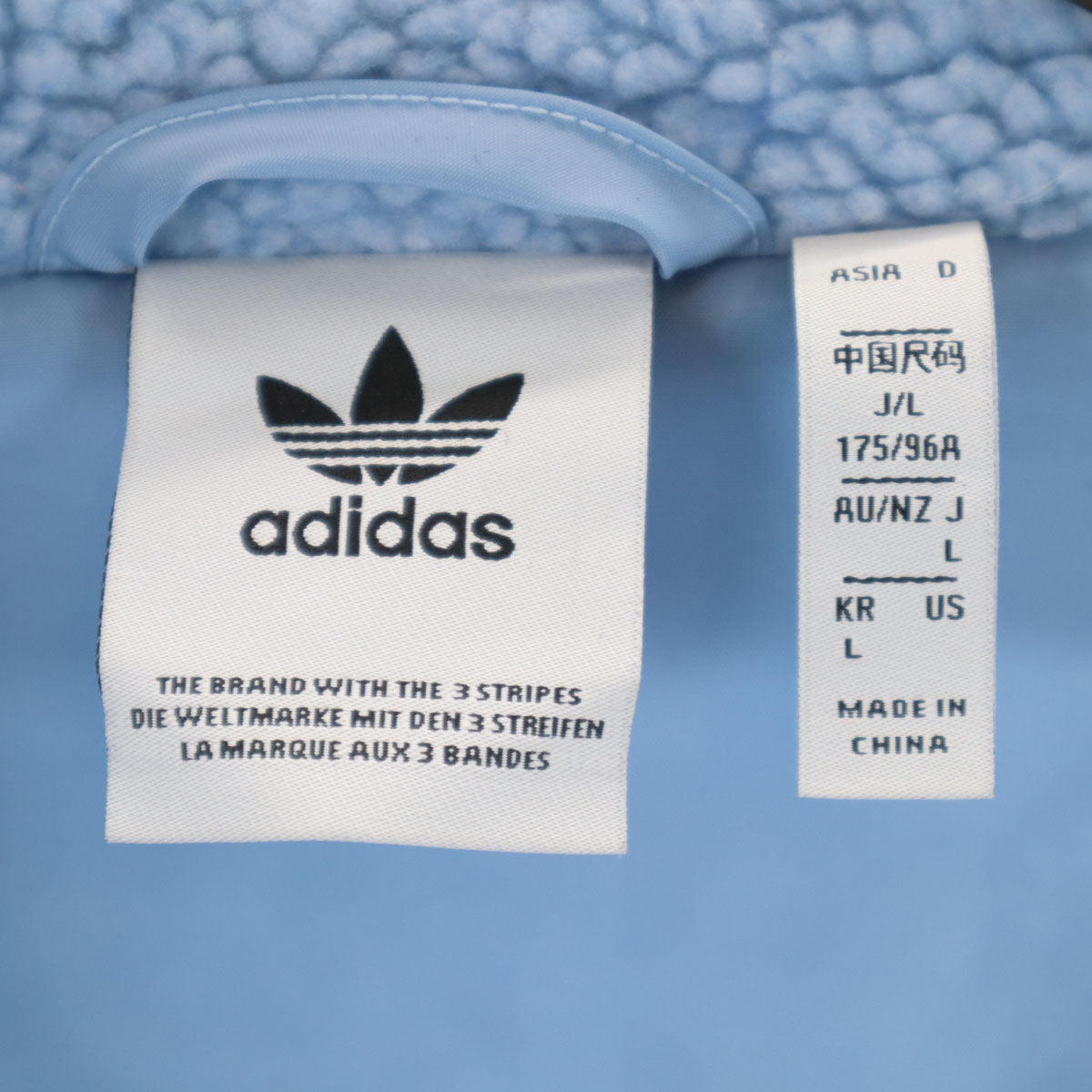 adidas アディダス トレフォイルロゴ フリースジャケット L ブルー系 メンズ