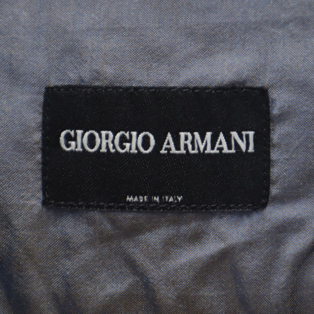 未使用 GIORGIO ARMANI ジョルジオアルマーニ イタリア製 長袖 バンドカラーシャツ 40 ブルー 変形 レディース