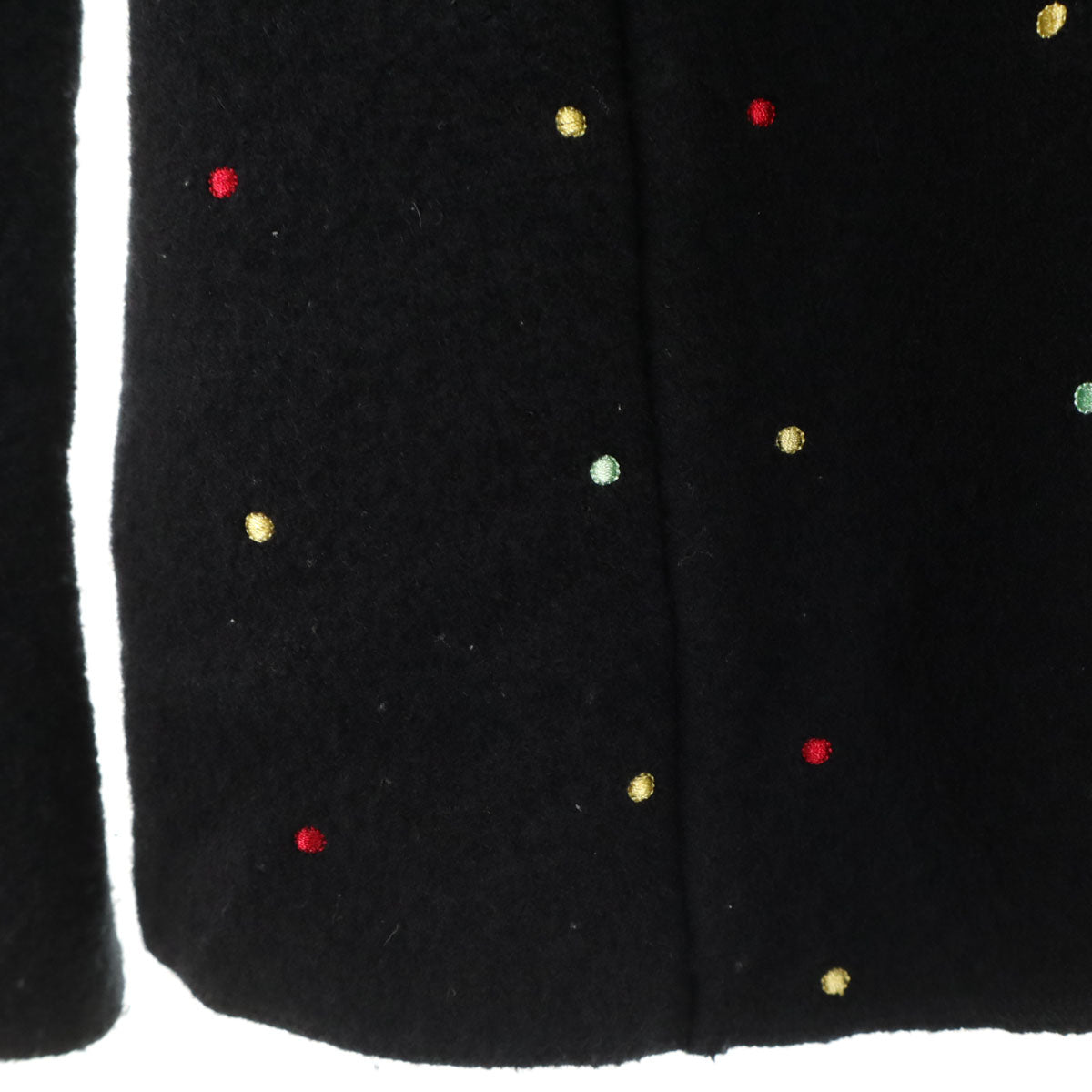 未使用 Emporio Armani エンポリオアルマーニ ドット刺繍 テーラードジャケット 36 ブラック レディース