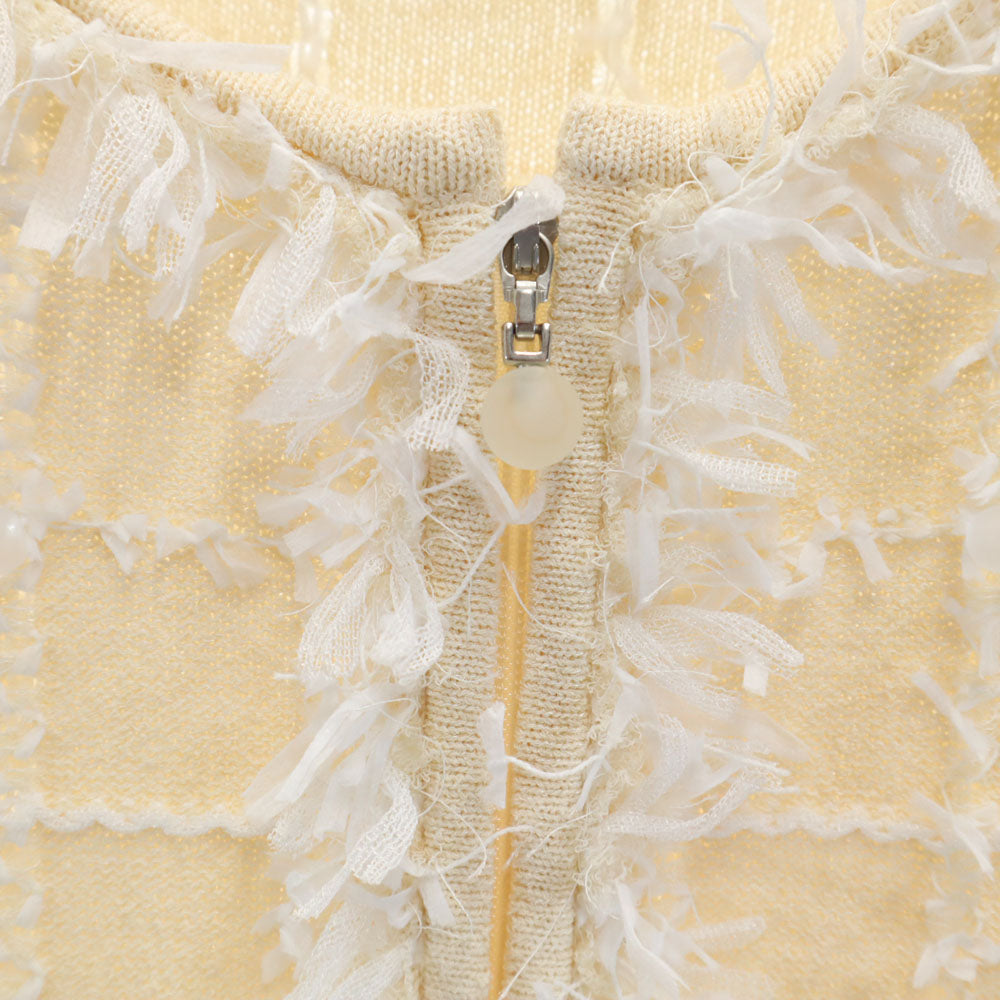 Rene ルネ 日本製 長袖 ジップアップ カーディガン 36 ベージュ レディース