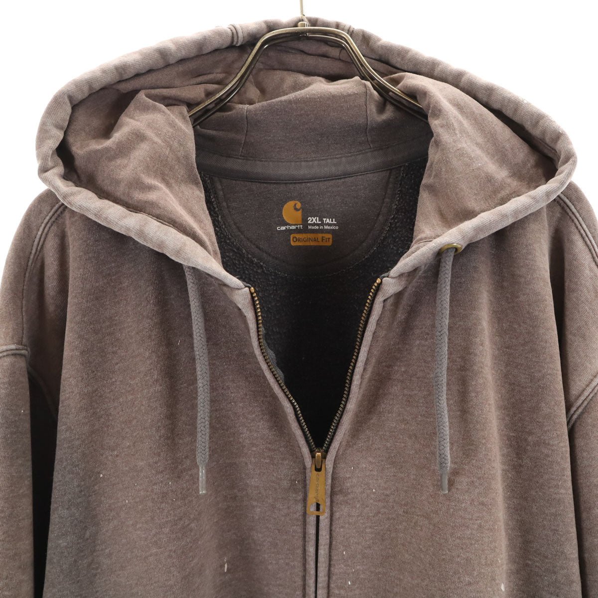 Carhartt カーハート 長袖 スウェット ジップパーカー 2XL ベージュ系 裏起毛 メンズ