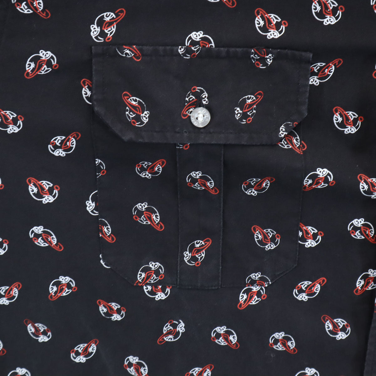 SOHK ショック 総柄 長袖 シャツ XXL ブラック ビッグサイズ メンズ