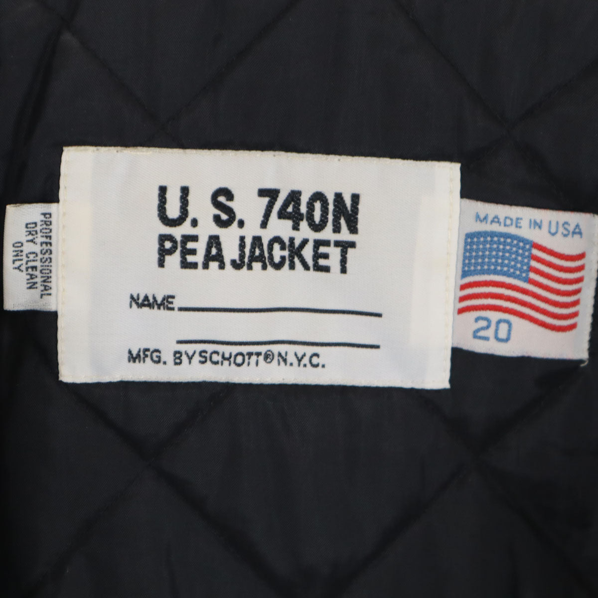 schott ショット USA製 ショート ピーコート 20 グレー U.S.740N メンズ