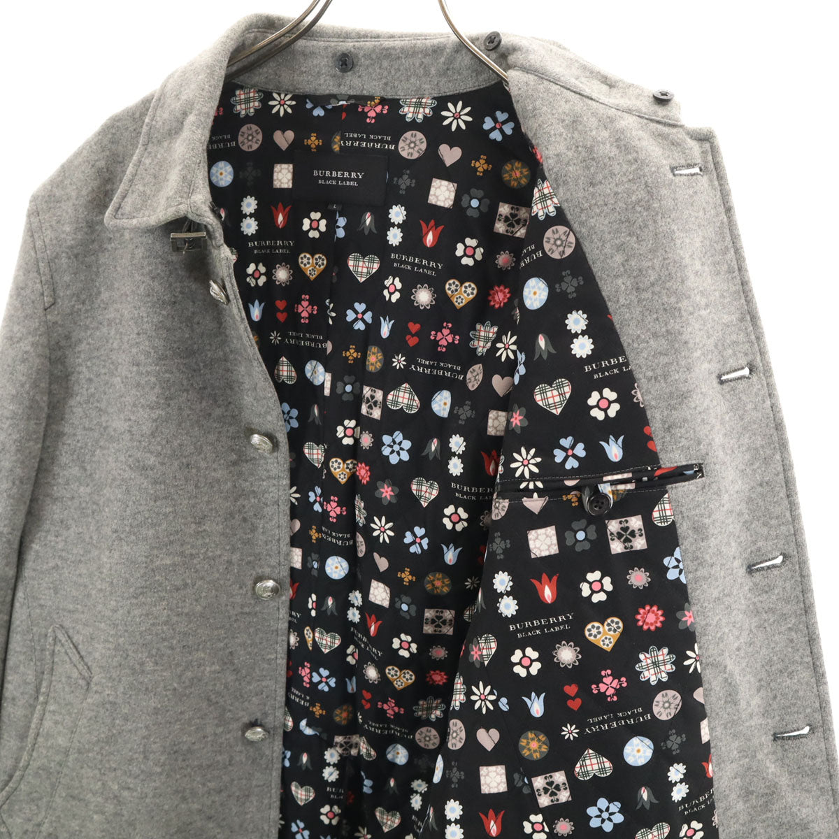 BURBERRY BLACK LABEL バーバリーブラックレーベル ウールジャケット L グレー 三陽商会 メンズ