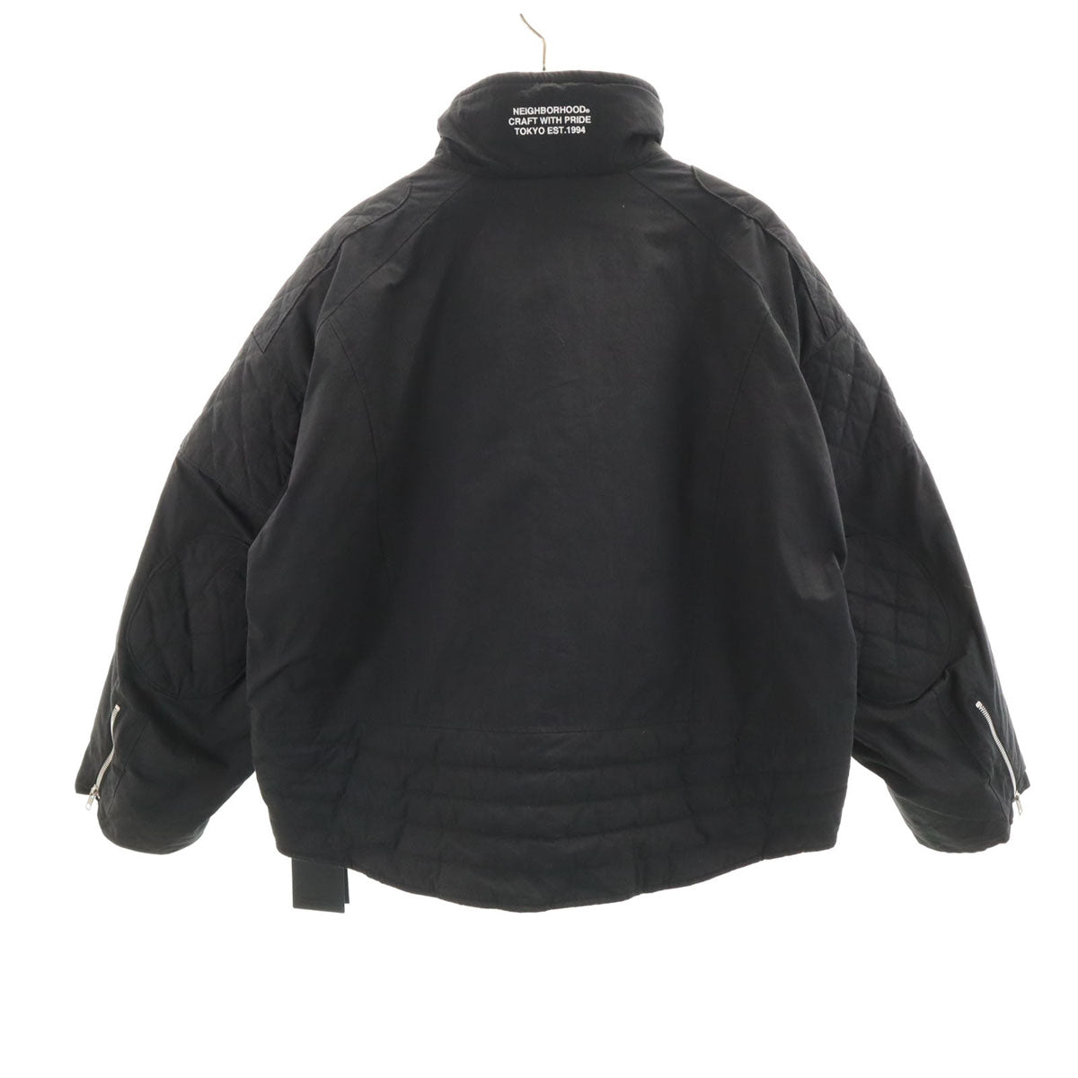 美品 NEIGHBORHOOD ネイバーフッド スタンドカラー ライダースジャケット M ブラック 中綿 メンズ