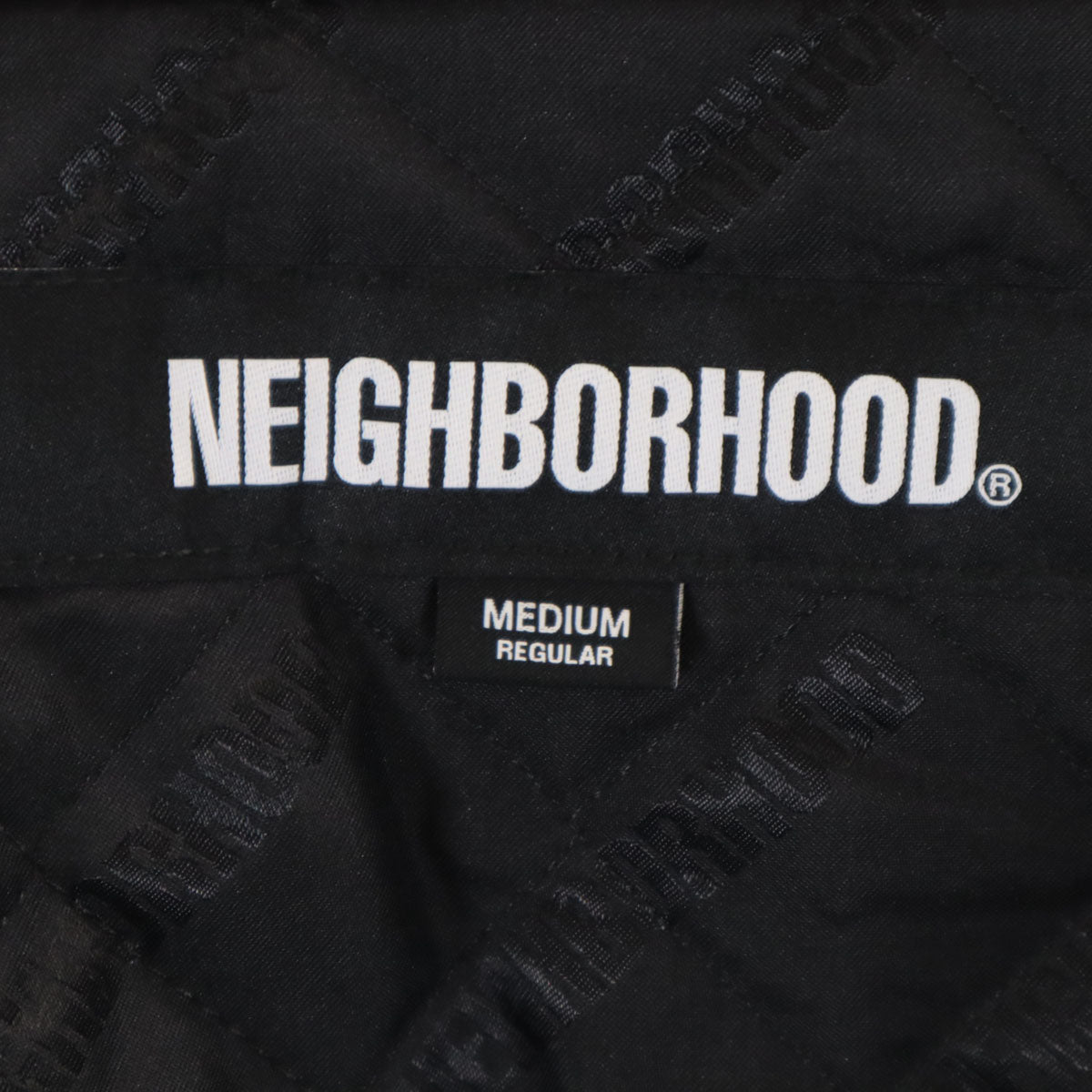 美品 NEIGHBORHOOD ネイバーフッド スタンドカラー ライダースジャケット M ブラック 中綿 メンズ
