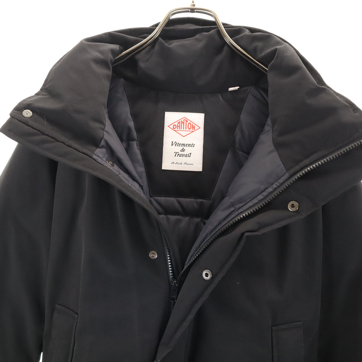 Danton ダントン フーデッド ダウンジャケット S ブラック メンズ