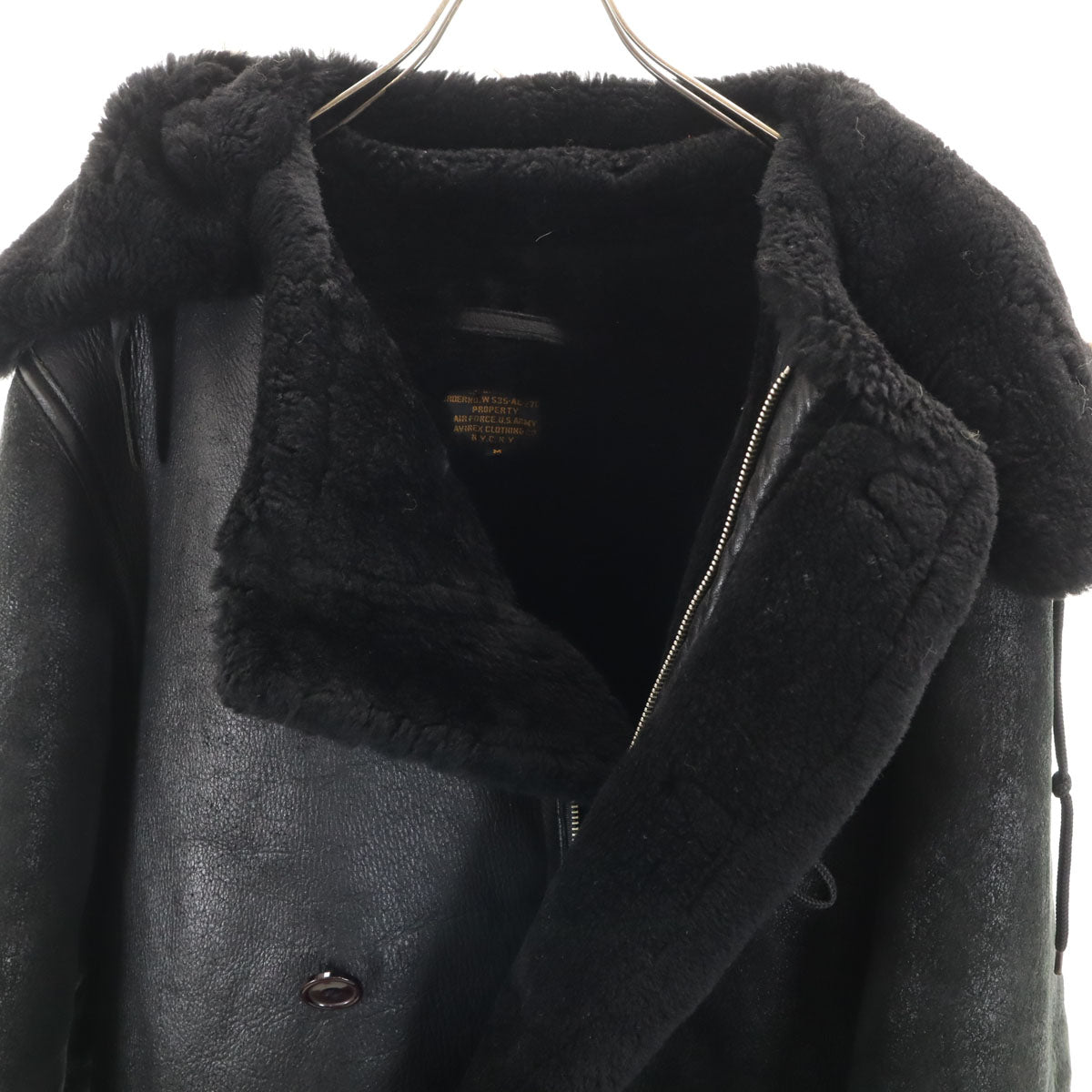 AVIREX アヴィレックス B-7 ムートン フライトジャケット M ブラック アラスカ メンズ