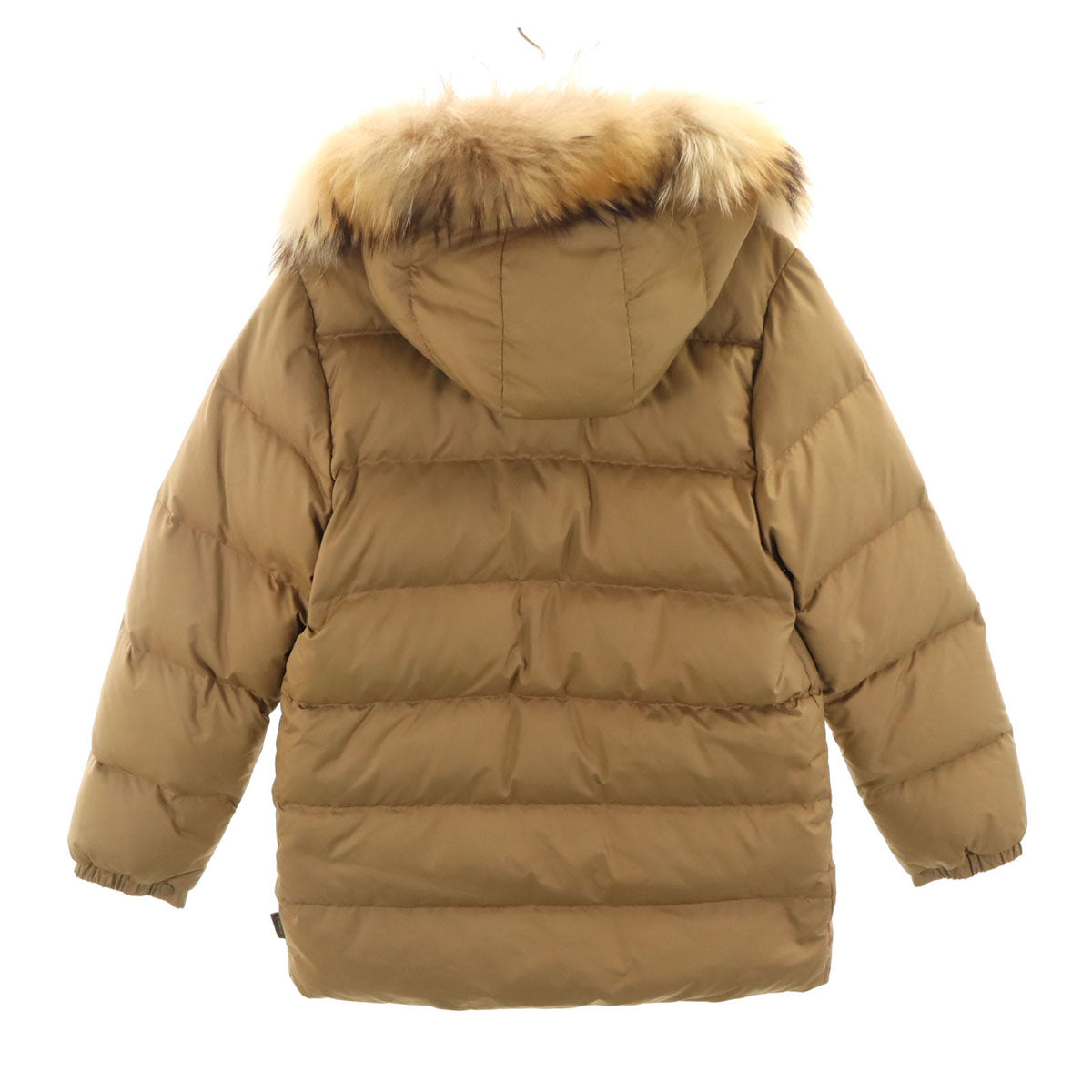 MONCLER モンクレール ファー付き ダウンジャケット 0 0 カーキベージュ レディース