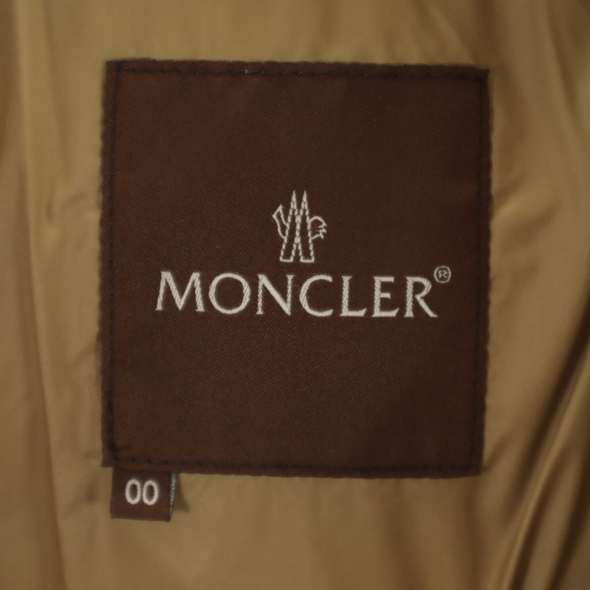 MONCLER モンクレール ファー付き ダウンジャケット 0 0 カーキベージュ レディース