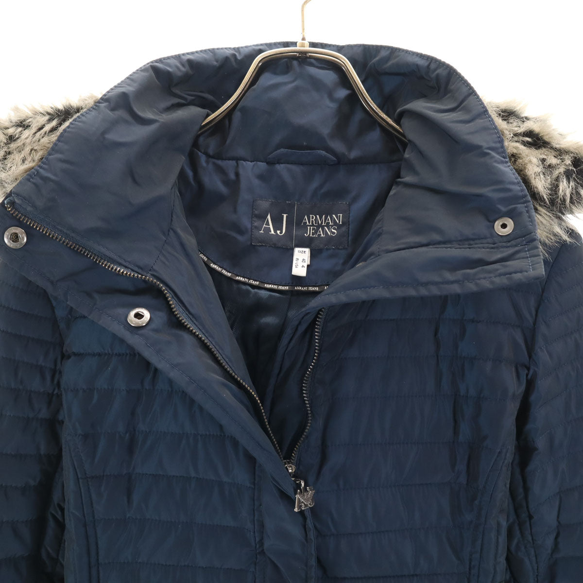 ARMANI JEANS アルマーニジーンズ 中綿ジャケット 40 ネイビー レディース