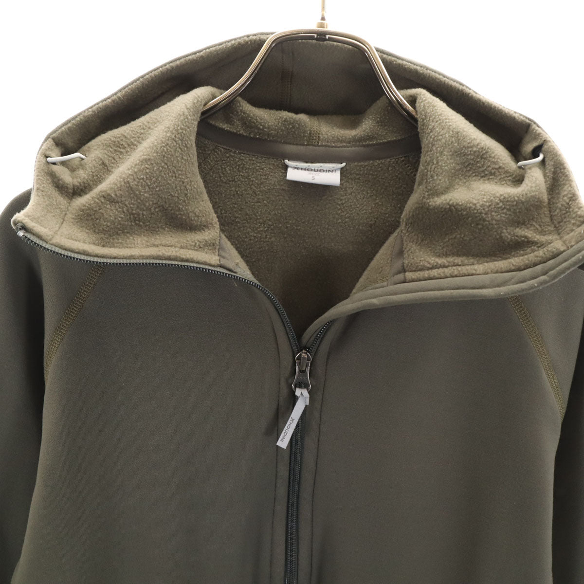 美品 HOUDINI フーディニ 長袖 ジップパーカー S オリーブ系 裏フリース メンズ