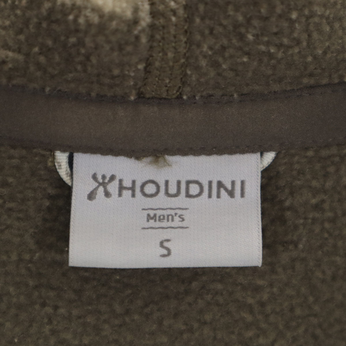 美品 HOUDINI フーディニ 長袖 ジップパーカー S オリーブ系 裏フリース メンズ