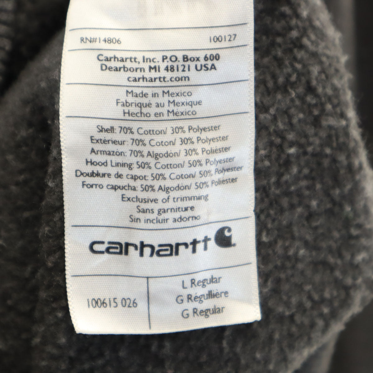 Carhartt カーハート 長袖 スウェットパーカー L チャコール メンズ