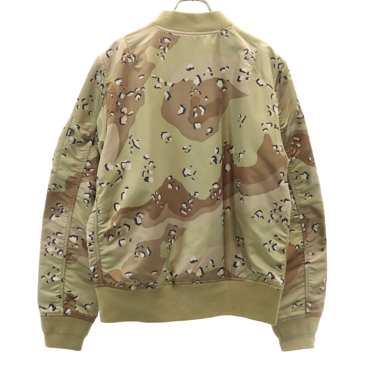 美品 ALPHA アルファ チョコチップカモ リバーシブル MA-1 フライトジャケット L オリーブ系 スリムフィット メンズ