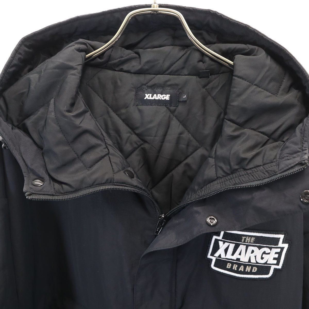 XLARGE エクストララージ ナイロンジャケット L ブラック 薄中綿入り メンズ