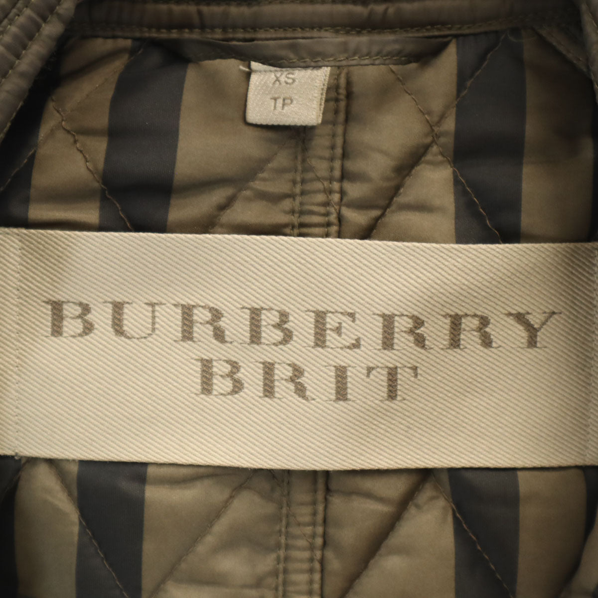 BURBERRY BRIT バーバリーブリット キルティングコート XS カーキ レディース