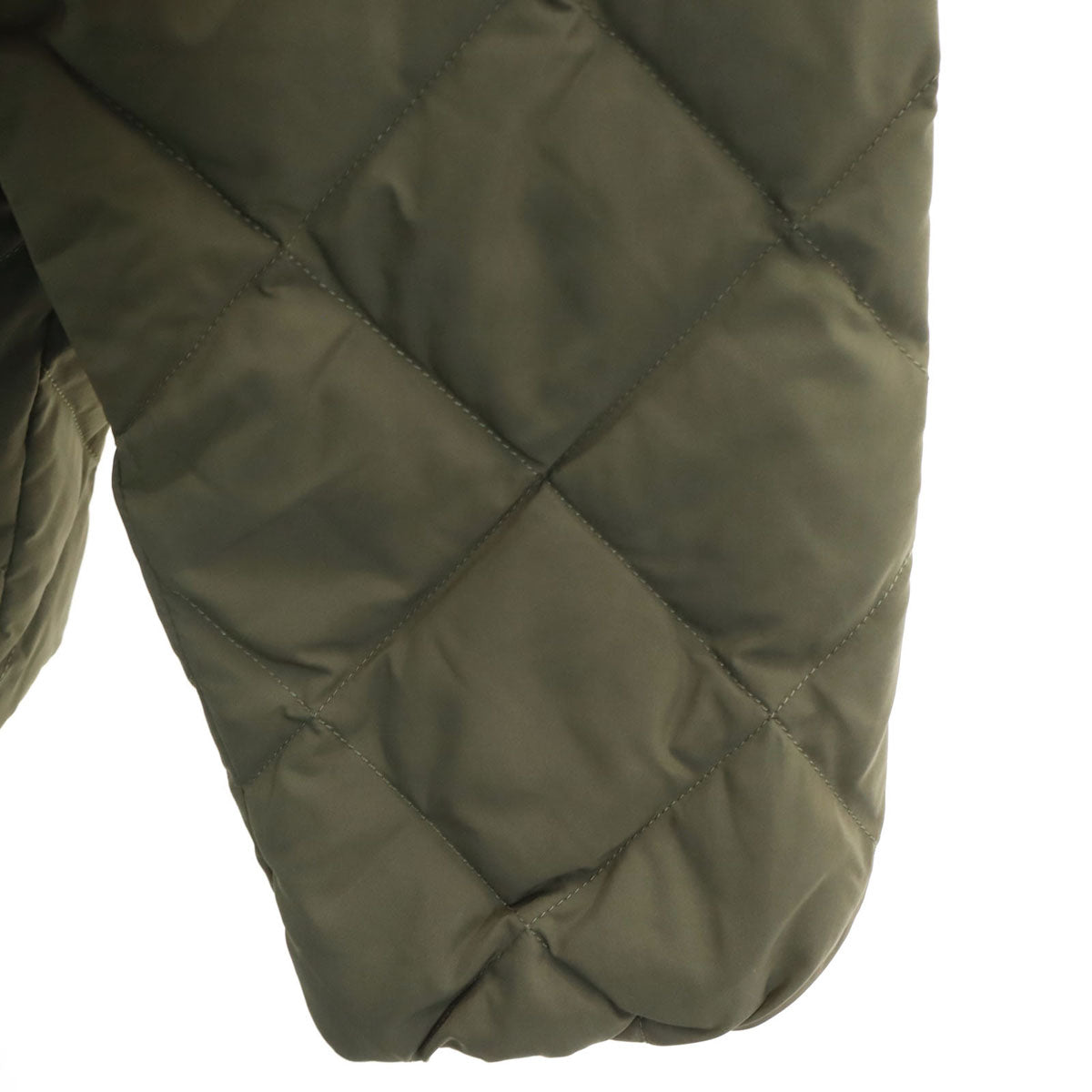 TAION タイオン UNFILO アンフィーロ コラボ ノーカラー キルティング ダウンジャケット カーキ レディース