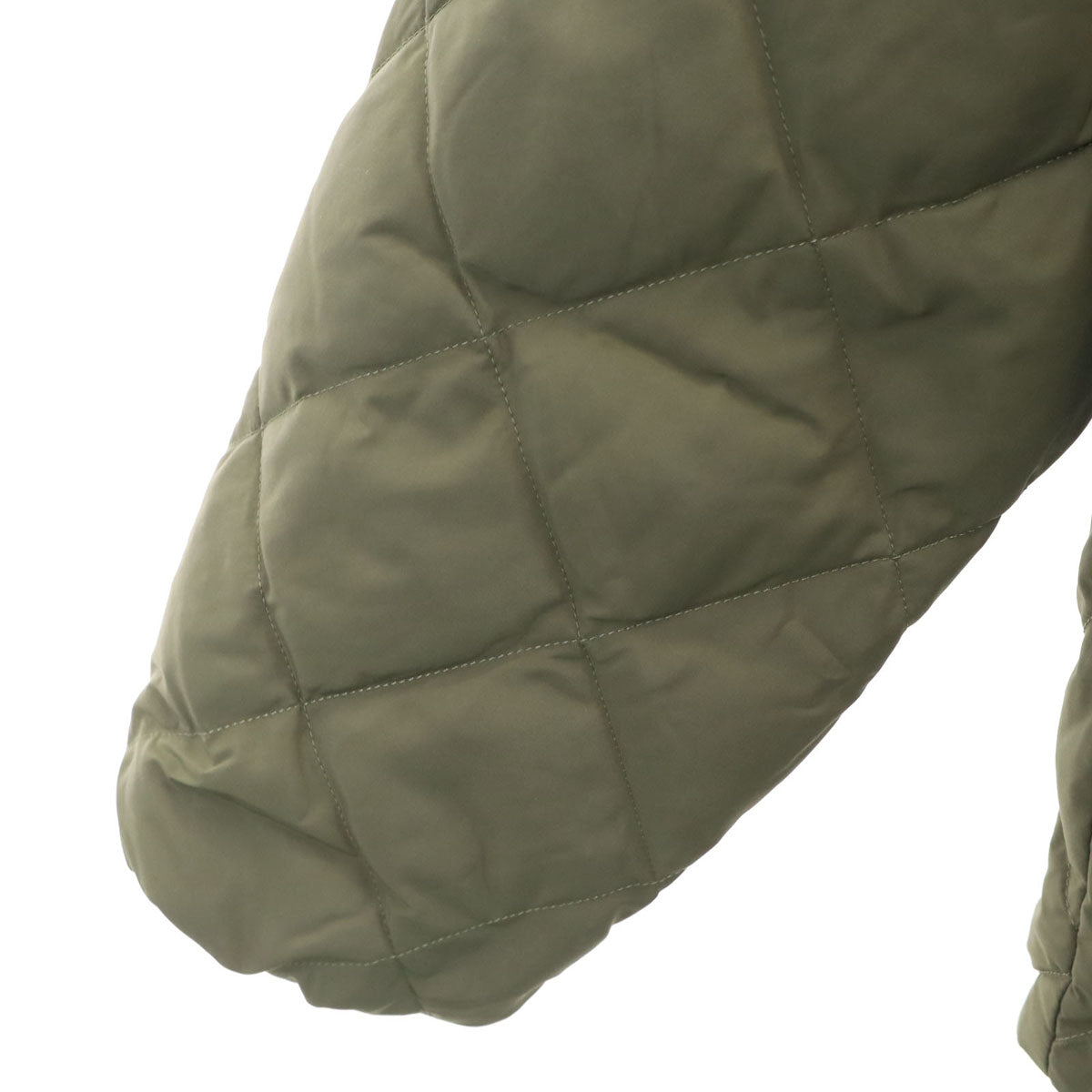 TAION タイオン UNFILO アンフィーロ コラボ ノーカラー キルティング ダウンジャケット カーキ レディース