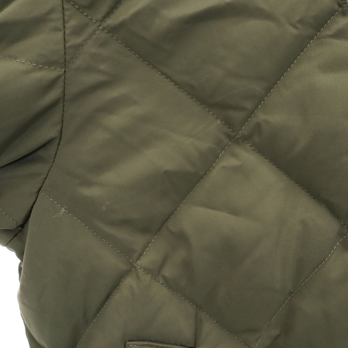 TAION タイオン UNFILO アンフィーロ コラボ ノーカラー キルティング ダウンジャケット カーキ レディース