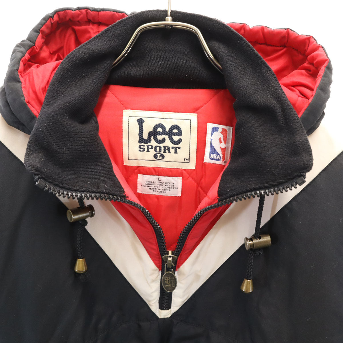 Lee SPORT リースポーツ 90s オールド ハーフジップ ナイロンジャケット L ブラック NBA シカゴブルズ プルオーバー メンズ