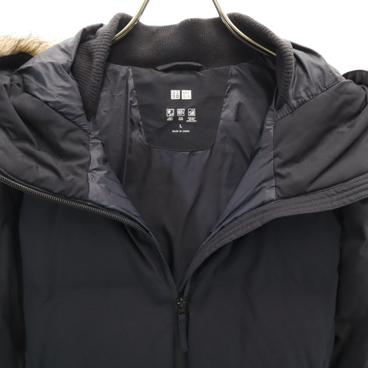 UNIQLO ユニクロ シームレス ダウンパーカー L ネイビー レディース