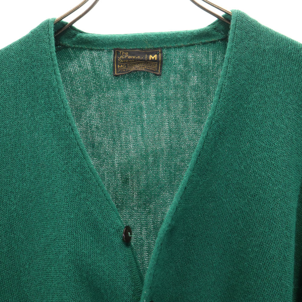 JC PENNEY ジェーシーペニー 70s ヴィンテージ 長袖 アクリル カーディガン M グリーン メンズ