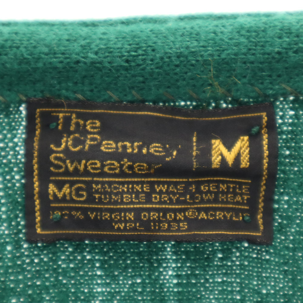 JC PENNEY ジェーシーペニー 70s ヴィンテージ 長袖 アクリル カーディガン M グリーン メンズ