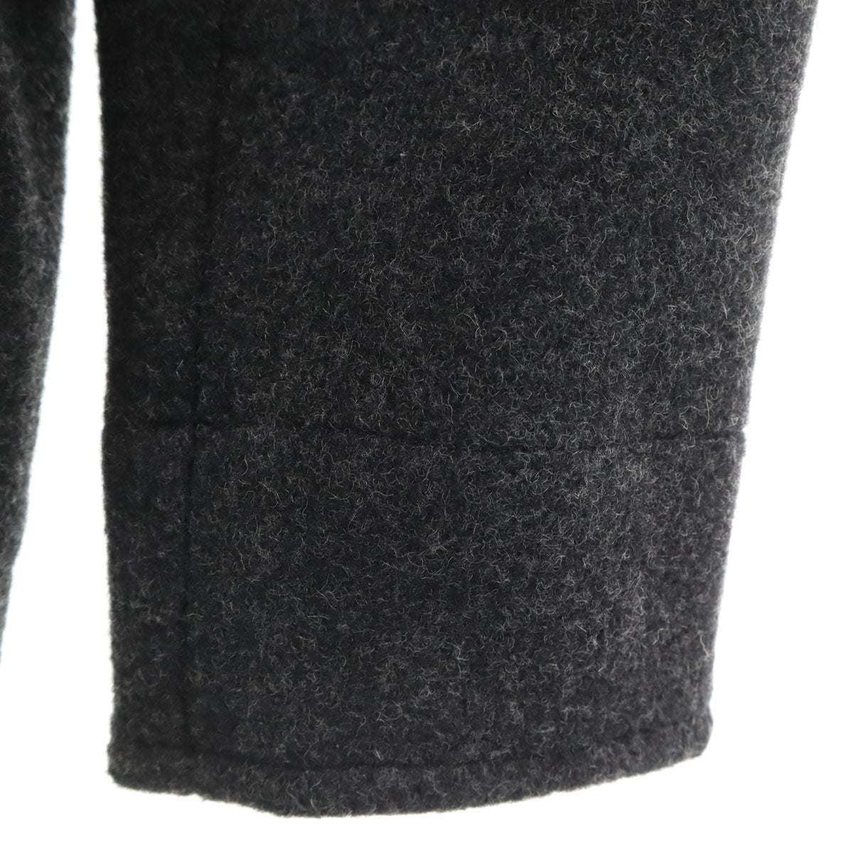 美品 Danton ダントン 日本製 丸襟 ウールモッサ ジャケット 42 チャコールグレー メンズ