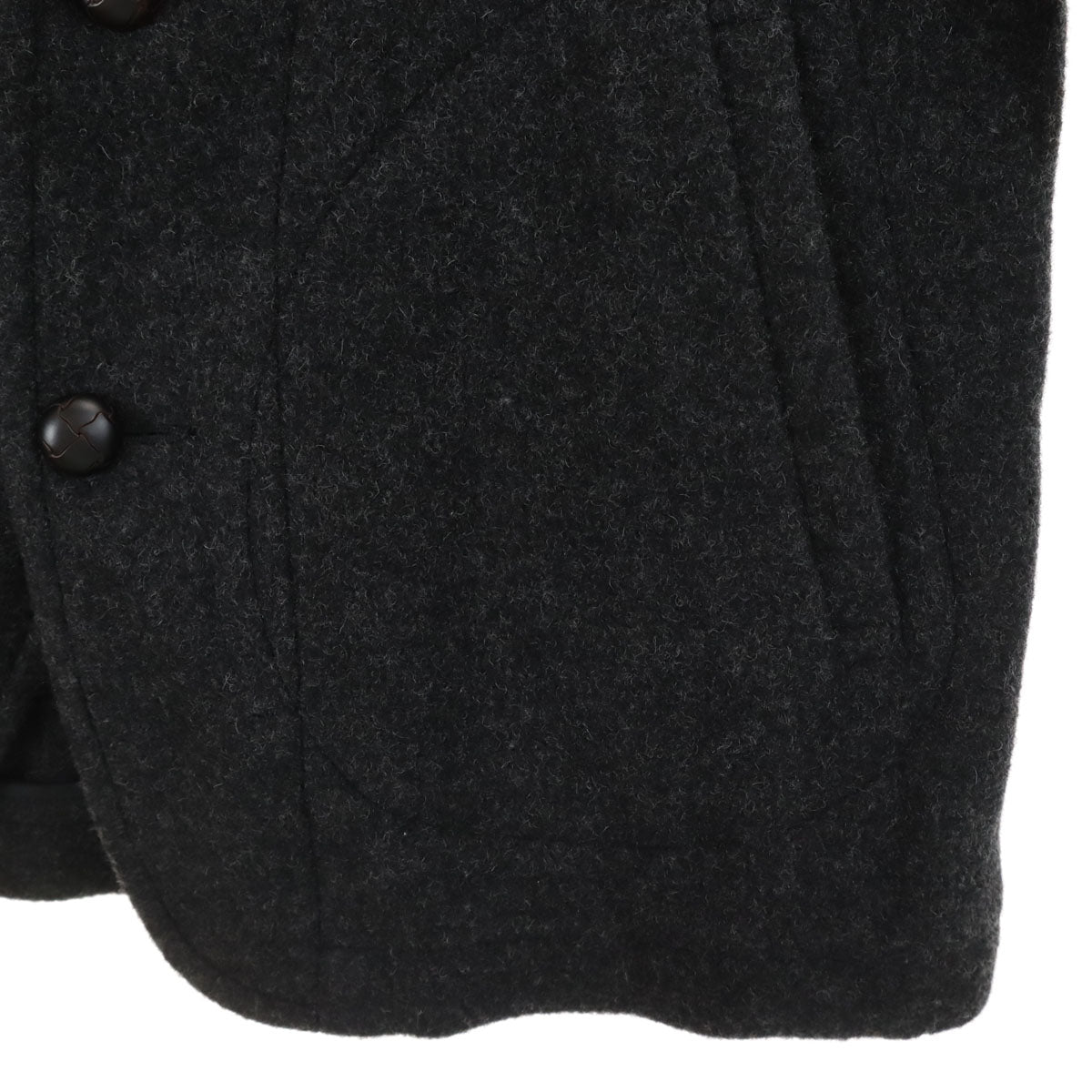 美品 Danton ダントン 日本製 丸襟 ウールモッサ ジャケット 42 チャコールグレー メンズ