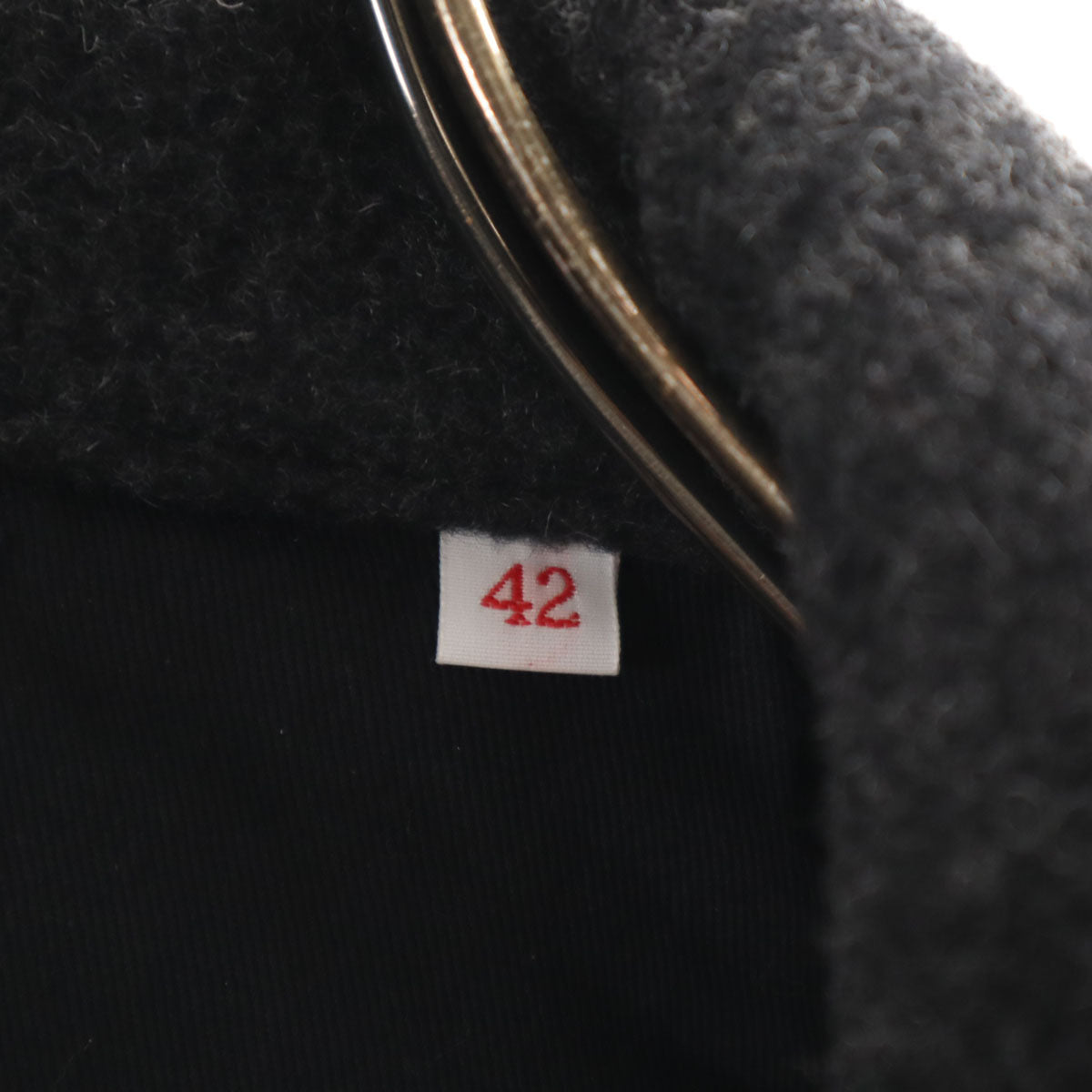 美品 Danton ダントン 日本製 丸襟 ウールモッサ ジャケット 42 チャコールグレー メンズ