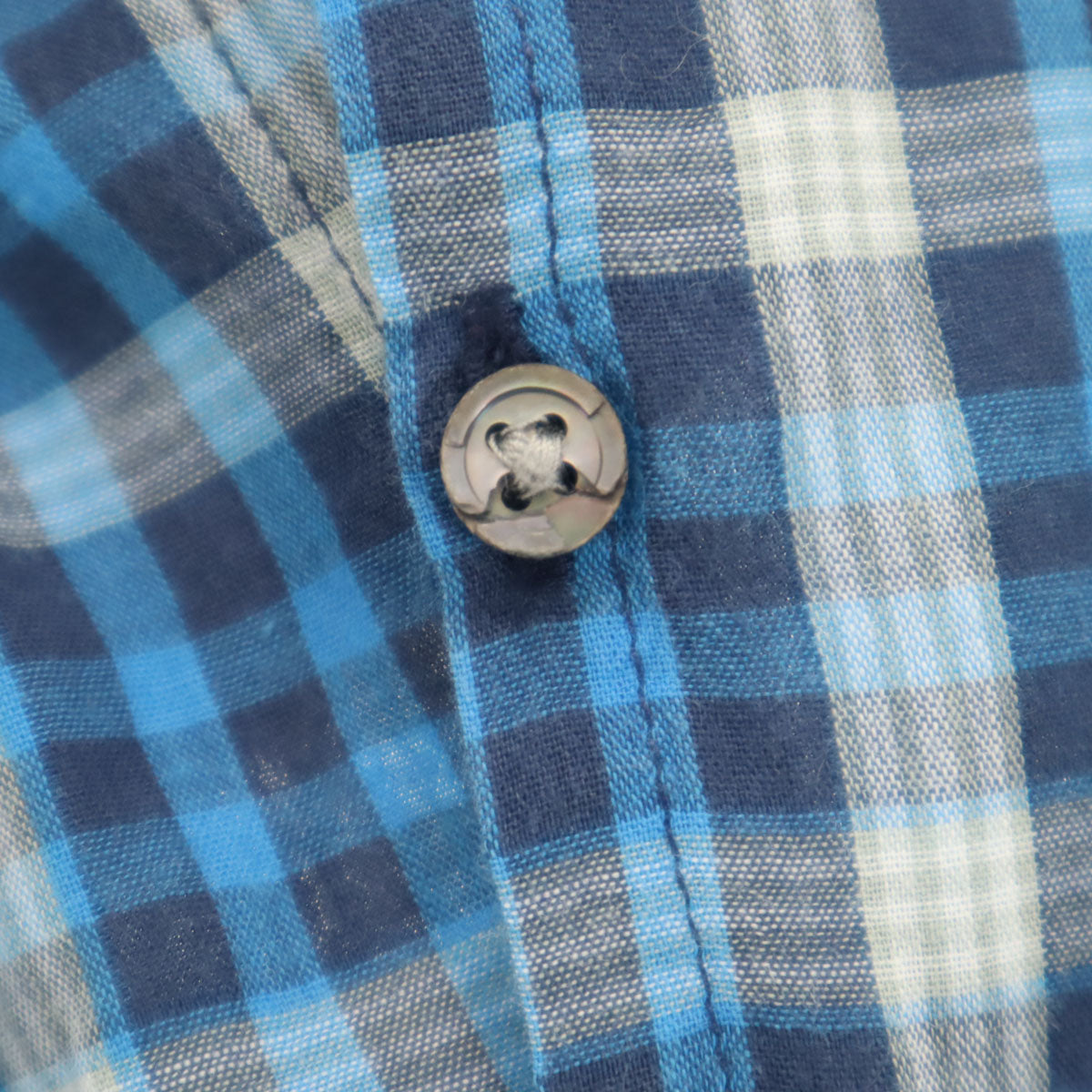 MARC BY MARC JACOBS マークバイマークジェイコブス チェック柄 長袖 SHRUNKEN FIT シャツ S ブルー ロールアップ袖 レディース