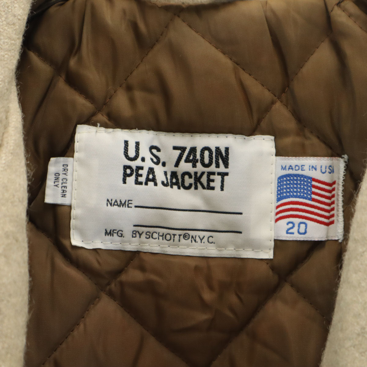 schott ショット 90s USA製 オールド ピーコート 20 ベージュ U.S.740N メンズ