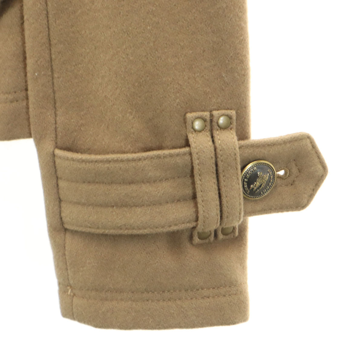 BURBERRY BLUE LABEL バーバリーブルーレーベル ウールブレンド 裏ノバチェック ピーコート 38 ベージュ 三陽商会 レディース