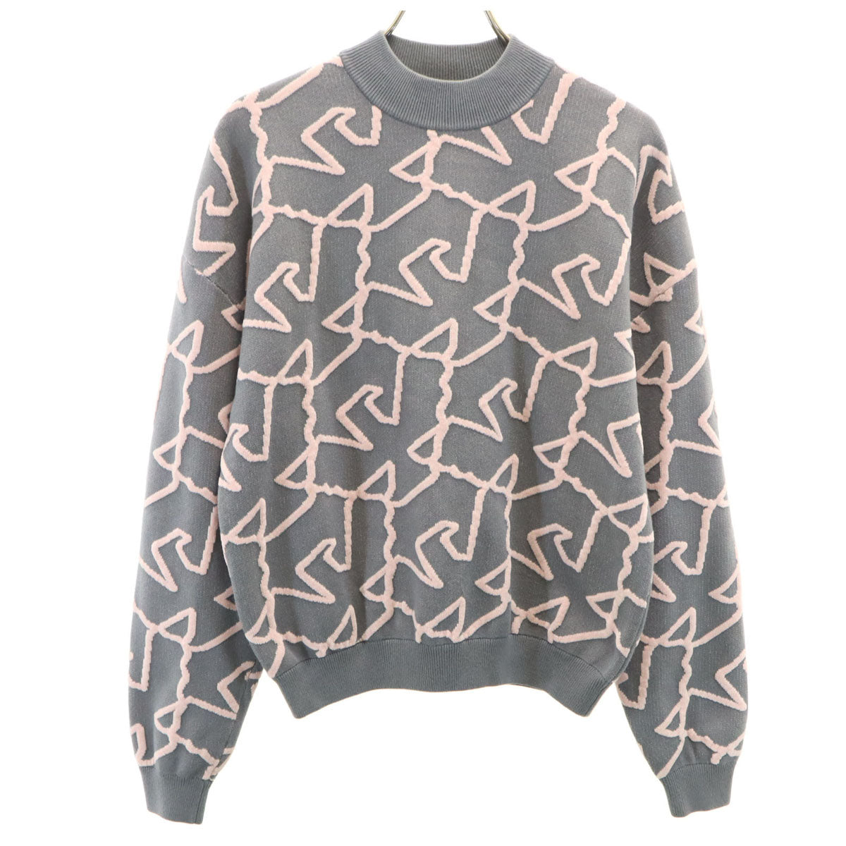Emporio Armani エンポリオアルマーニ 総柄 長袖 ニット S グレー セーター レディース