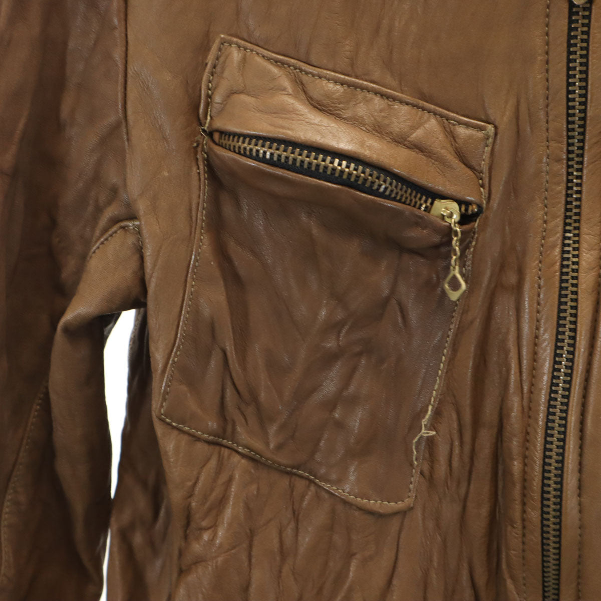 TROVE トローヴ 牛革 レザージャケット 2 ブラウン メンズ