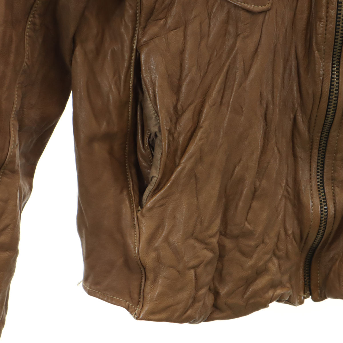 TROVE トローヴ 牛革 レザージャケット 2 ブラウン メンズ