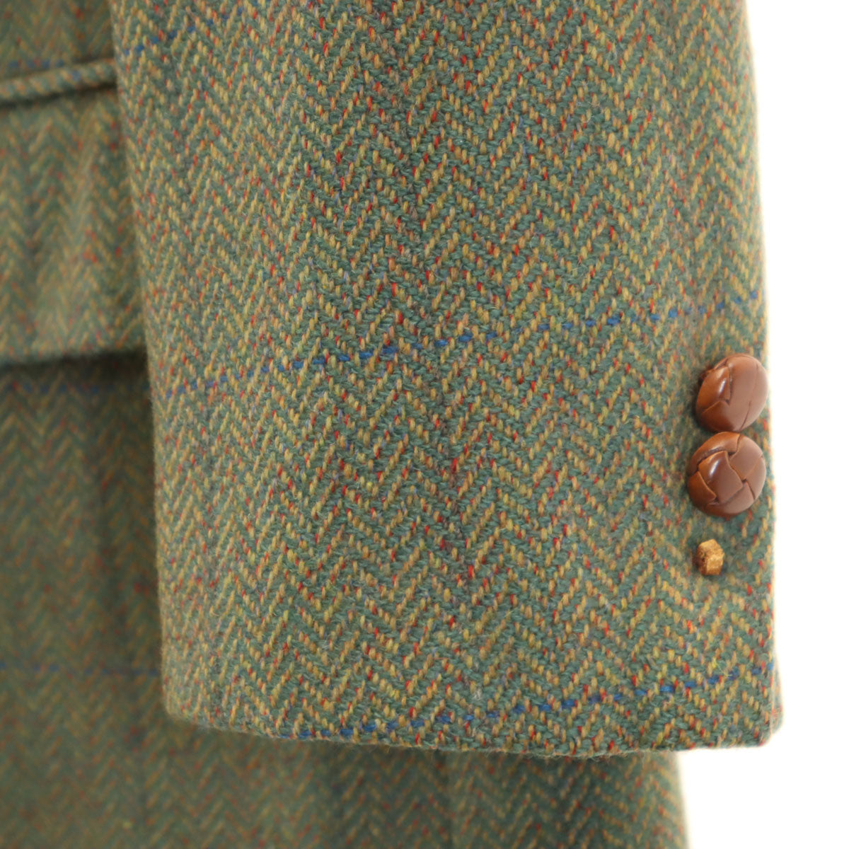 Burberrys バーバリーズ 90s オールド ヘリンボーン ツイード テーラードジャケット 13 オリーブ系 レディース