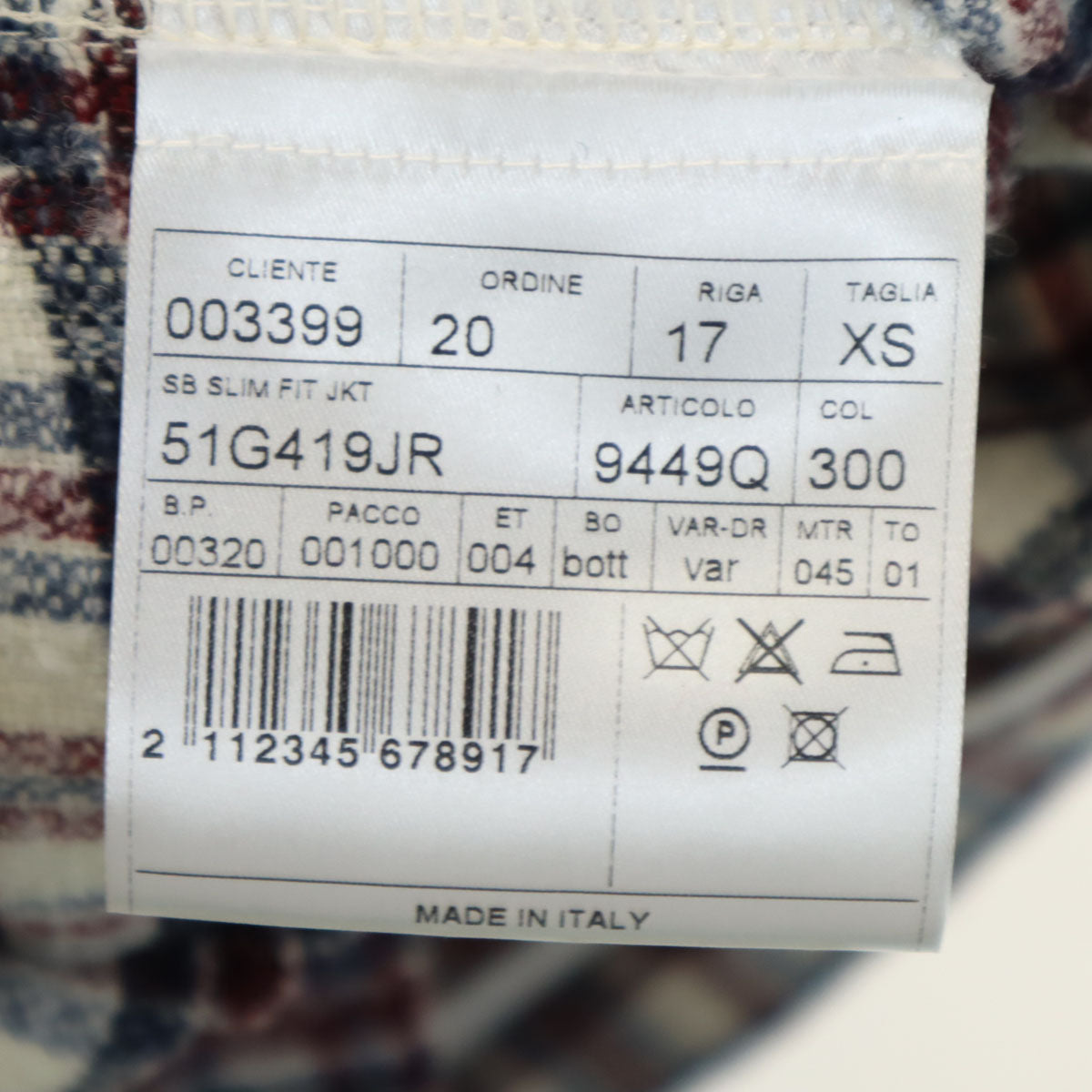 美品 T-JACKET ティージャケット チェック柄 スリムフィット テーラードジャケット XS ホワイト アンコン メンズ